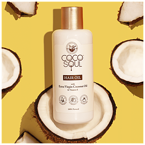 Coco Soul Hair Oil - Extra Virgin Coconut Oil & Vitamin E, 100% Natural, Paraben Free, 200 ml  