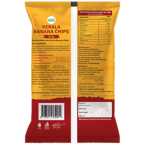 Buy Beyond Snack Kerala Banana Chips Peri Peri Flavour, Thin & Crispy