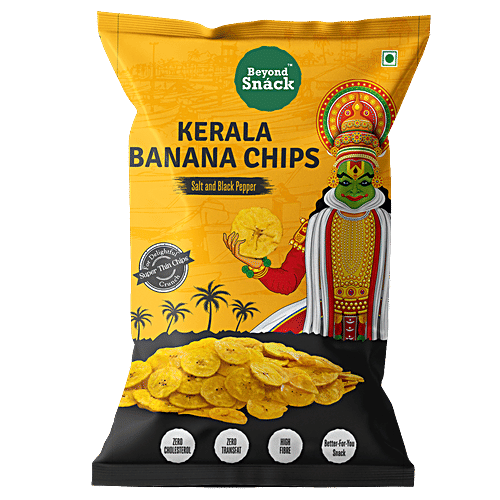 Beyond Snack Salt & Black Pepper Kerala Banana Chips, 125 g Pouch Zero Cholestrol, Zero Trans Fat, High Fibre