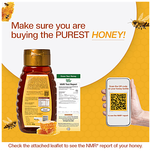 Nature's Nectar Pure Honey - Squeezy,  NMR Tested, Natural Multiflora, Healthy Sweetener, 500 g  