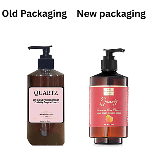 Miracle Herbs India Quartz Luminous Face Cleanser - Pumpkin Extracts, Exfoliating, For Smooth Skin, 300 ml  