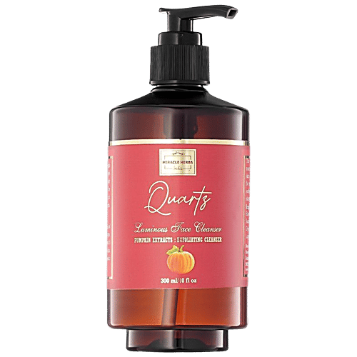 Miracle Herbs India Quartz Luminous Face Cleanser - Pumpkin Extracts, Exfoliating, For Smooth Skin, 300 ml  