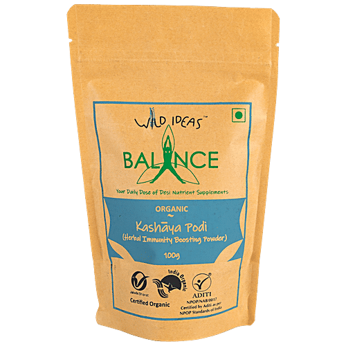Wild Ideas Balance - Kashaya Podi/Powder - Organic, Boosts Immunity, Relieves Cough, Cold, 100 g  
