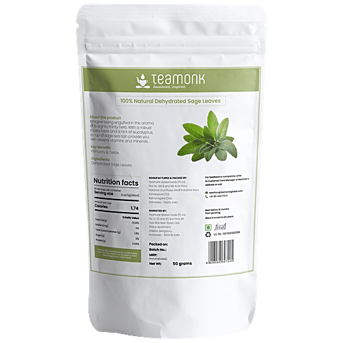 Buy Teamonk Sage Herbal Tea High In Nutrients & Antioxidants Online