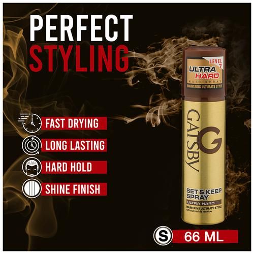 Buy Gatsby Hair Spray Set & Keep - Ultra Hard, Maintains Ultimate Style  Without Visible Residue Online at Best Price of Rs  - bigbasket