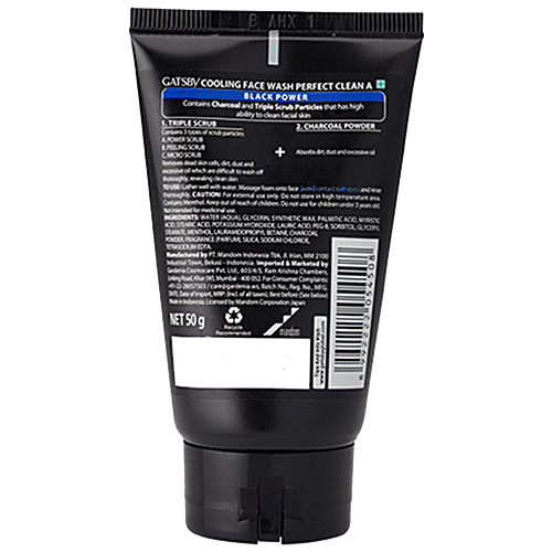 Buy Gatsby Cooling Face Wash Black Power, With Charcoal, Perfect