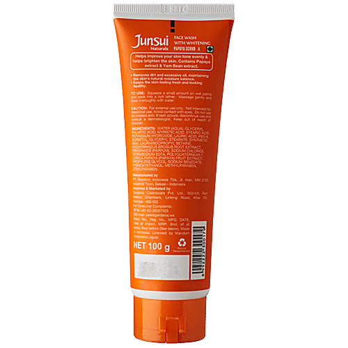 Buy Junsui Naturals Face Wash With Whitening Papaya, For Improved