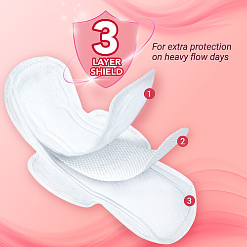 Niine Naturally Soft Ultra Thin Sanitary Pads - XL+, 50 pcs Controls Rashes, Long-Lasting Protection, Prevents Odour, Keeps You Dry