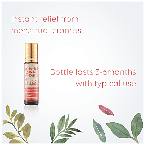 Laiqa I Heal Cramps Period Relief Roll On - 100% Natural for Instant & Continuous Cramp Relief, Travel Friendly & Does Not Leave Any Stain & Residue, 8 ml  
