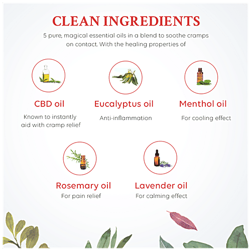 Laiqa I Heal Cramps Period Relief Roll On - 100% Natural for Instant & Continuous Cramp Relief, Travel Friendly & Does Not Leave Any Stain & Residue, 8 ml  