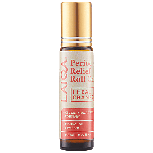 Laiqa I Heal Cramps Period Relief Roll On - 100% Natural for Instant & Continuous Cramp Relief, Travel Friendly & Does Not Leave Any Stain & Residue, 8 ml  