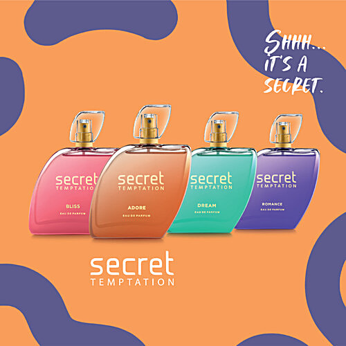 Secret Temptation Eau De Parfum - Adore, Musk, Amber Notes, Long Lasting, For Women, 50 ml  