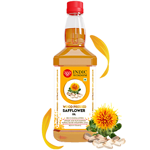 Buy INDIC WISDOM Wood Pressed Safflower Oil Cold Pressed Online at