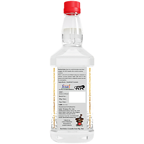 Buy INDIC WISDOM Wood Pressed Coconut Oil Cold Pressed Online at Best