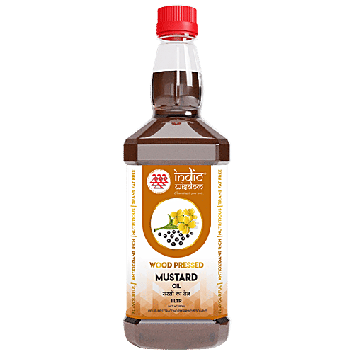 Buy INDIC WISDOM Wood Pressed Mustard Oil 100 Pure Extract, Rich