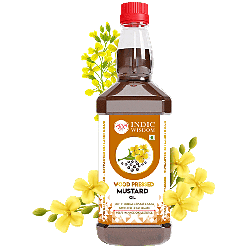 Buy INDIC WISDOM Wood Pressed Mustard Oil Cold Pressed Online at Best Price of Rs 382.7