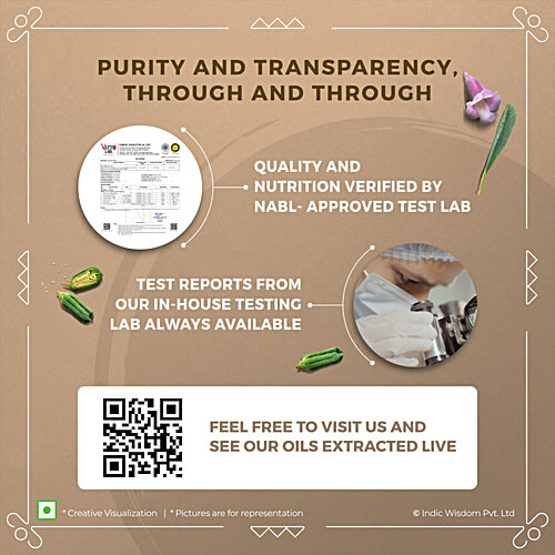 Indic Wisdom Wood Pressed White Sesame Oil - Cold Pressed, 1 L  