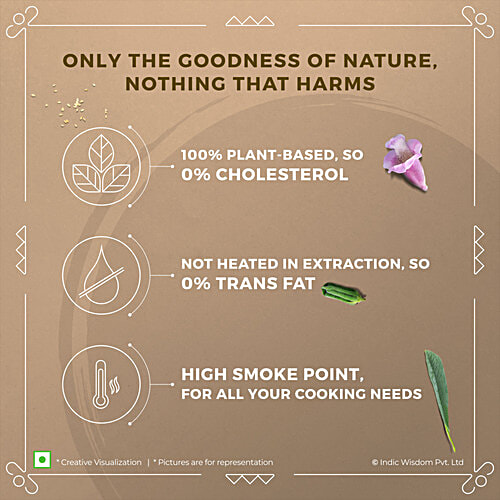 Indic Wisdom Wood Pressed White Sesame Oil - Cold Pressed, 1 L  