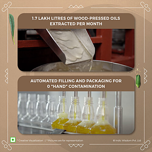 Indic Wisdom Wood Pressed White Sesame Oil - Cold Pressed, 1 L  