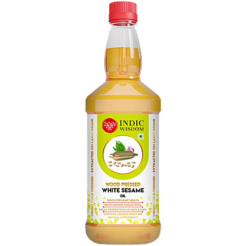 Indic Wisdom Wood Pressed White Sesame Oil - Cold Pressed, 1 L  