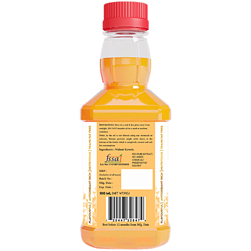 Indic Wisdom Wood Pressed Walnut Oil - Cold Pressed, 100 ml  