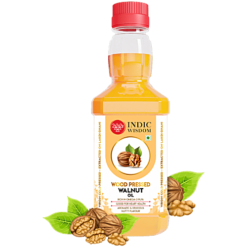 Indic Wisdom Wood Pressed Walnut Oil - Cold Pressed, 100 ml  