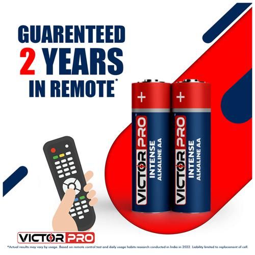 VictorPro Intense AA Alkaline Battery - With Dual Anti-Leak Seals, Long-Lasting, 2 pcs  