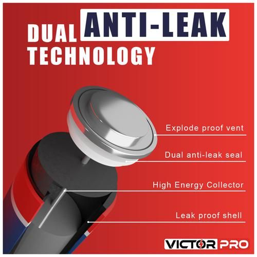 VictorPro Intense AA Alkaline Battery - With Dual Anti-Leak Seals, Long-Lasting, 4 pcs  