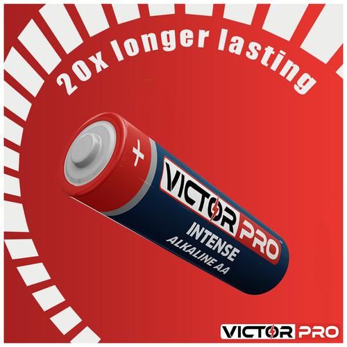 VictorPro Intense AAA Alkaline Battery - With Dual Anti-Leak Seals, Long-Lasting, 4 pcs  