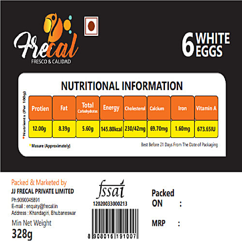 Buy FRECAL White Eggs Rich In Omega 3, High Protein Online at Best