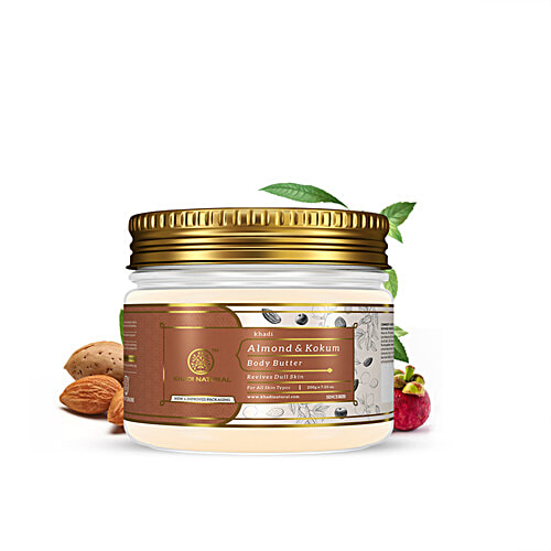 Khadi Natural Almond & Kokum Body Butter - Revives Dull Skin, 200 g  