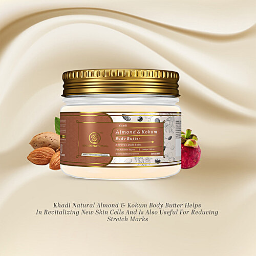 Khadi Natural Almond & Kokum Body Butter - Revives Dull Skin, 200 g  