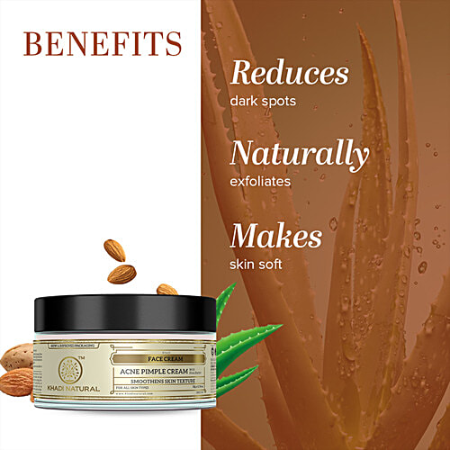 Khadi Natural Acne Pimple Face Cream - Controls Acne & Pimples, 50 g  