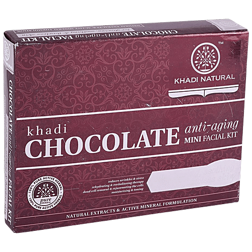 Khadi Natural Chocolate Anti-Aging Mini Facial Kit - Removes Oily & Dirt, Reduces Wrinkles & Stress, 15 g (Pack of 5) 