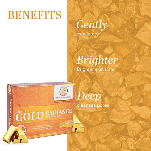 Khadi Natural Gold Radiance Mini Facial Kit - Restores Skin Luster, 15 g (Pack of 5) 