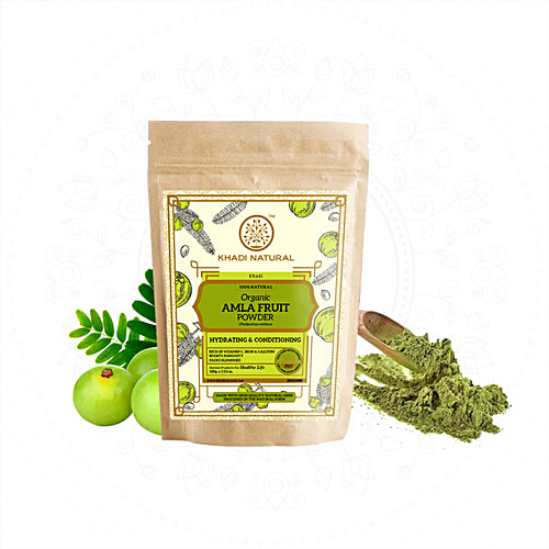 Khadi Natural Amla Fruit Organic Powder - Strengthens Hair Roots, 100 g  