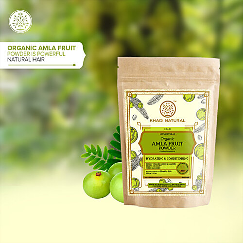 Khadi Natural Amla Fruit Organic Powder - Strengthens Hair Roots, 100 g  