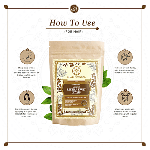 Buy Khadi Natural Organic Reetha Fruit Powder Conditioner