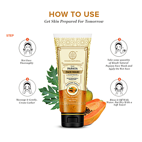Buy Khadi Natural Papaya Face Wash Rejuvenating, Radiating, SLS