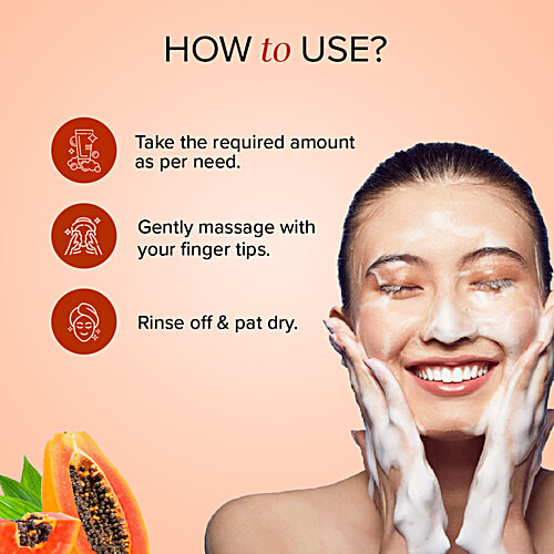 Khadi Natural Papaya Face Wash - SLS & Paraben Free, 100 g
