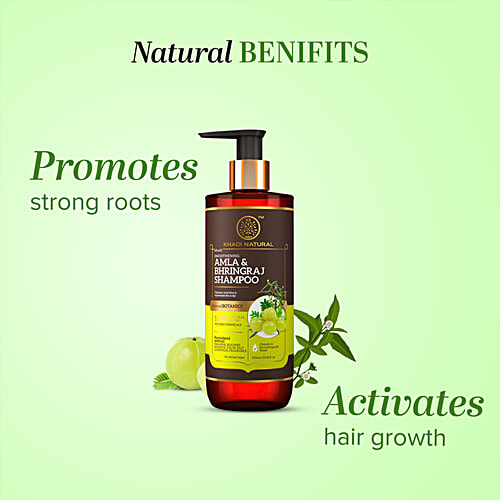 Khadi Natural Amla & Bhringraj Shampoo - Powered Botanics, Rejuvenates Scalp, 310 ml  