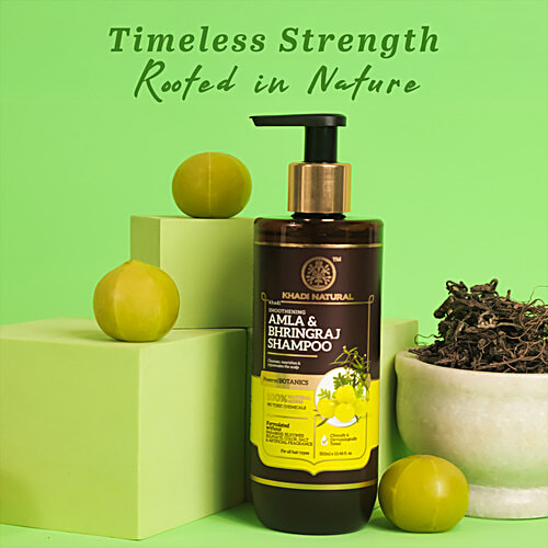 Khadi Natural Amla & Bhringraj Shampoo - Powered Botanics, Rejuvenates Scalp, 310 ml  