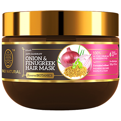 Buy Khadi Natural Onion & Fenugreek Hair Mask Powered Botanics, AntiHair Fall, No Chemicals