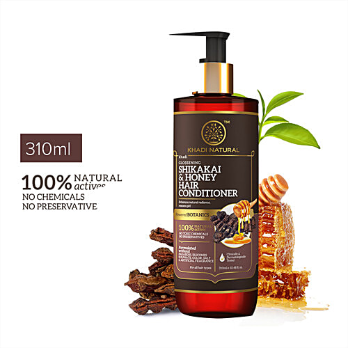 Khadi Natural Shikakai & Honey Hair Conditioner - Powered Botanics, Conditions & Nourishes Hair, SLS & Paraben Free, 310 ml  