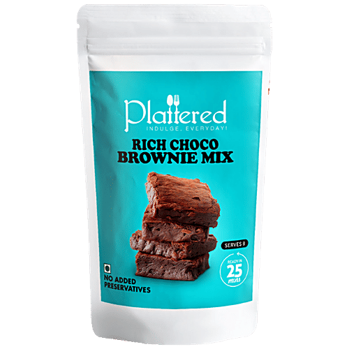 Buy PLATTERED Rich Choco Brownie Mix Zero Refined Flour, Healthy