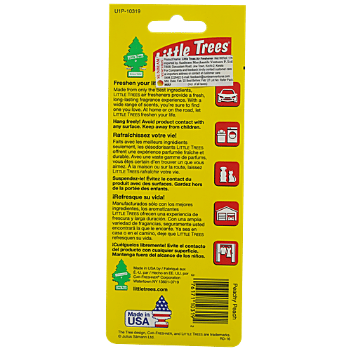 Little Trees Peachy Peach Air Freshener For Car - Long Lasting Fragrance & Scent, 30 g  Fresh, long-lasting fragrance
 Multi-use
 Easy to use and quick