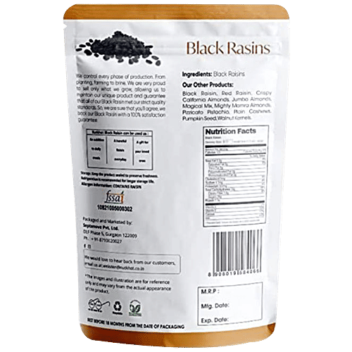 Buy Nutkhat Organics Black Raisins Naturally Fat & Cholesterol Free