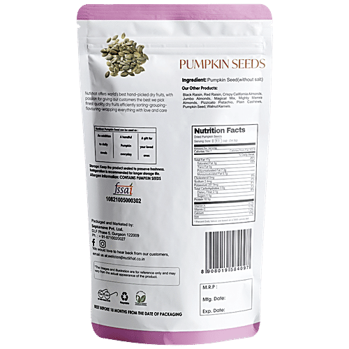 Buy Nutkhat Organics Premium Pumpkin Seeds 100 Raw, Rich In Zinc