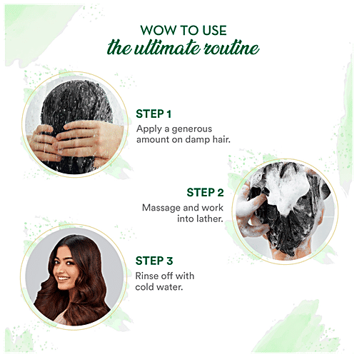 Wow Skin Science Green Tea & Tea Tree Shampoo - Clarify Scalp, Restore Hair Strength, For Dandruff-Prone Hair, 300 ml  