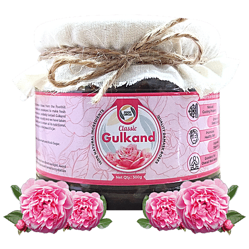 Food Circle  Classic Gulkand - Promotes Healthy Skin, Natural Cooling Property, Made From Damask Roses, 300 g Bottle 